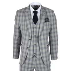 Knight – Men’s Grey Blue Checked Blazer