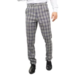 Knight – Men’s Grey Blue Checked Trousers