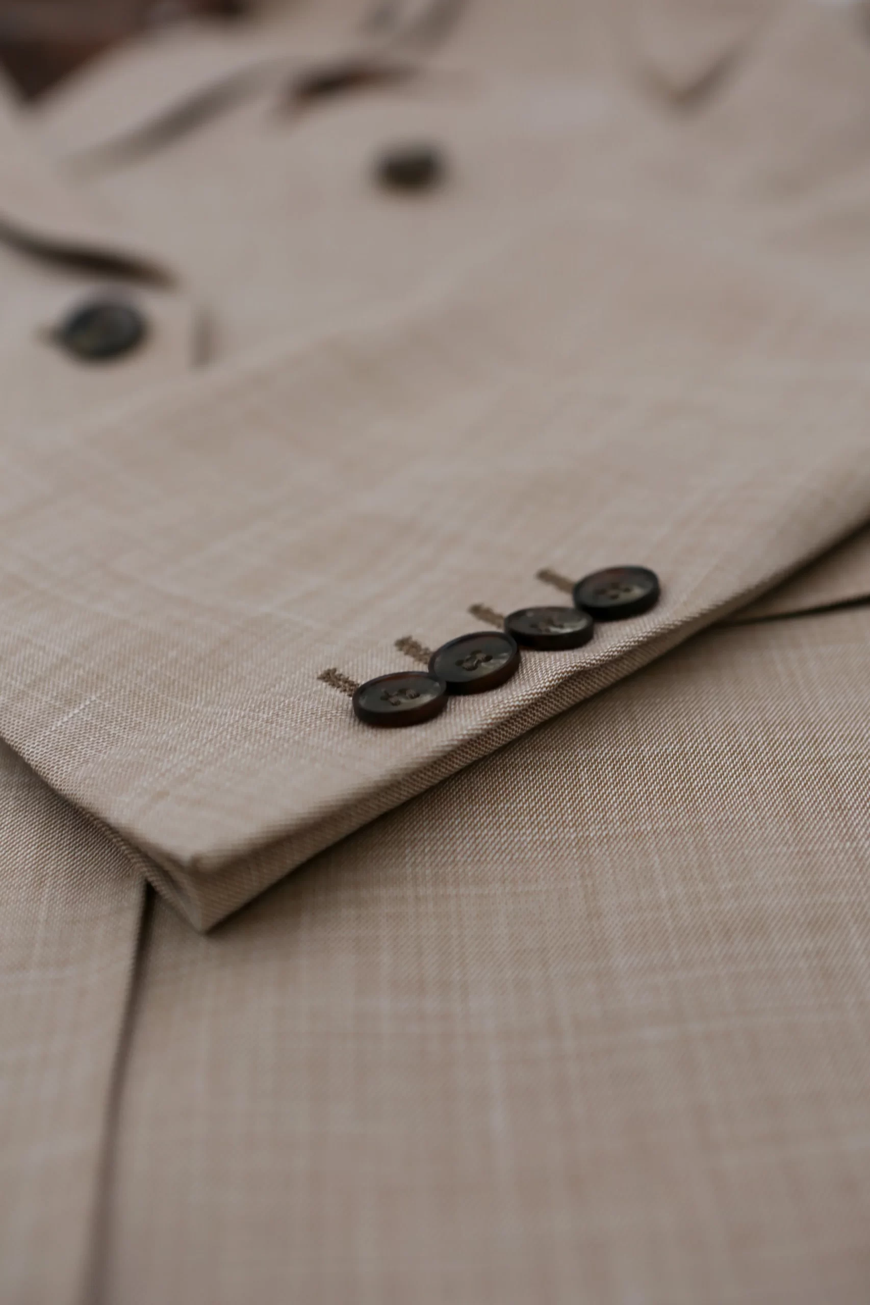 Kurt – Men’s Beige Tailored Fit Blazer - Image 3