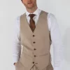 Kurt – Men’s Beige Tailored Fit Waistcoat