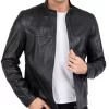 Lamb Premium Leather Black Biker Jacket For Men Tailored Fit – B207