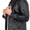 Real Lamb Leather Black Tailored Fit Jacket For Men Clean Style – B206