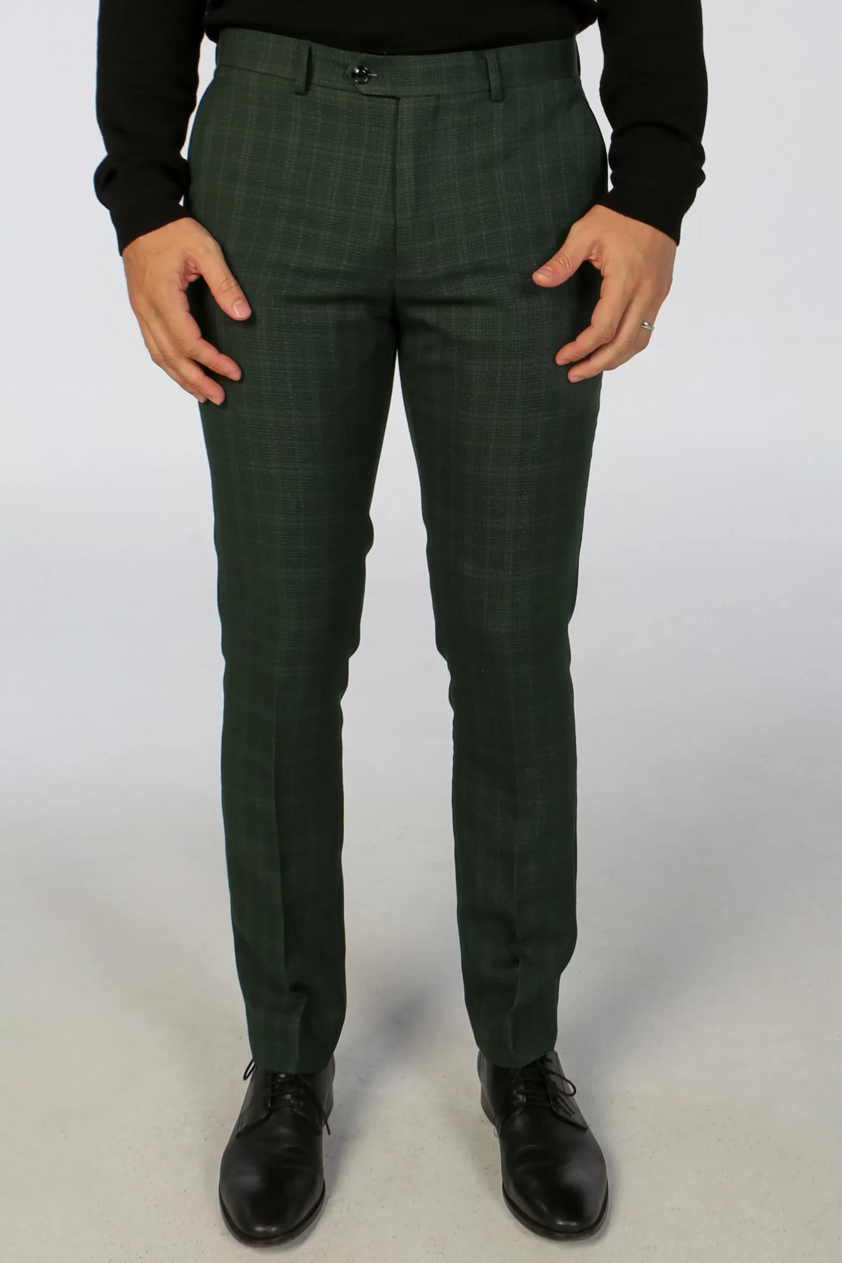 Leo – Men’s Green 3 Piece Checked Tailored Fit Suit - Image 5