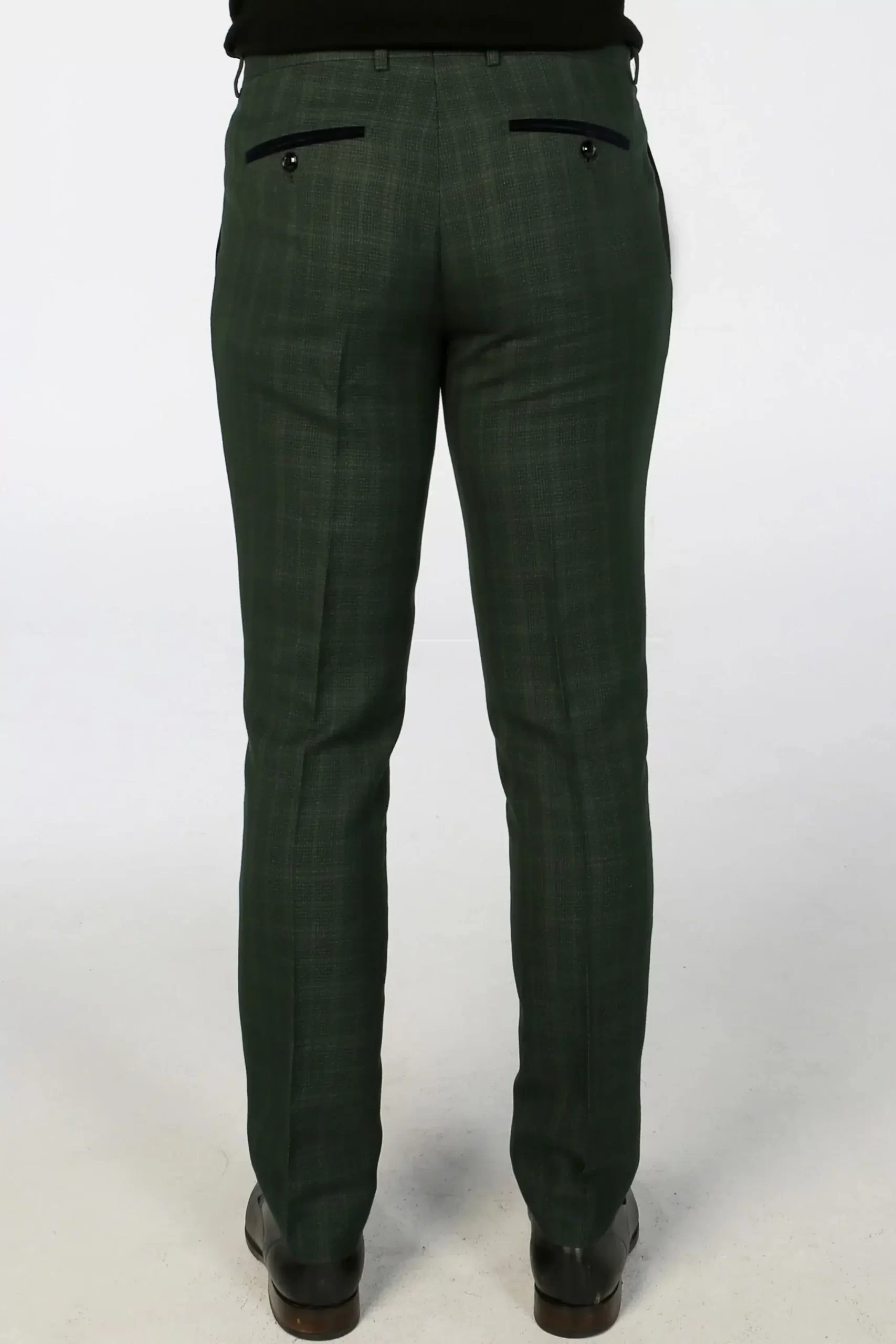 Leo – Men’s Green 3 Piece Checked Tailored Fit Suit - Image 6