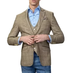 Liam – Men’s Brown Check Blazer