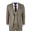 Liam – Men’s 3 Piece Brown Checked Suit