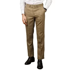 Liam – Men’s Brown Checked Trousers