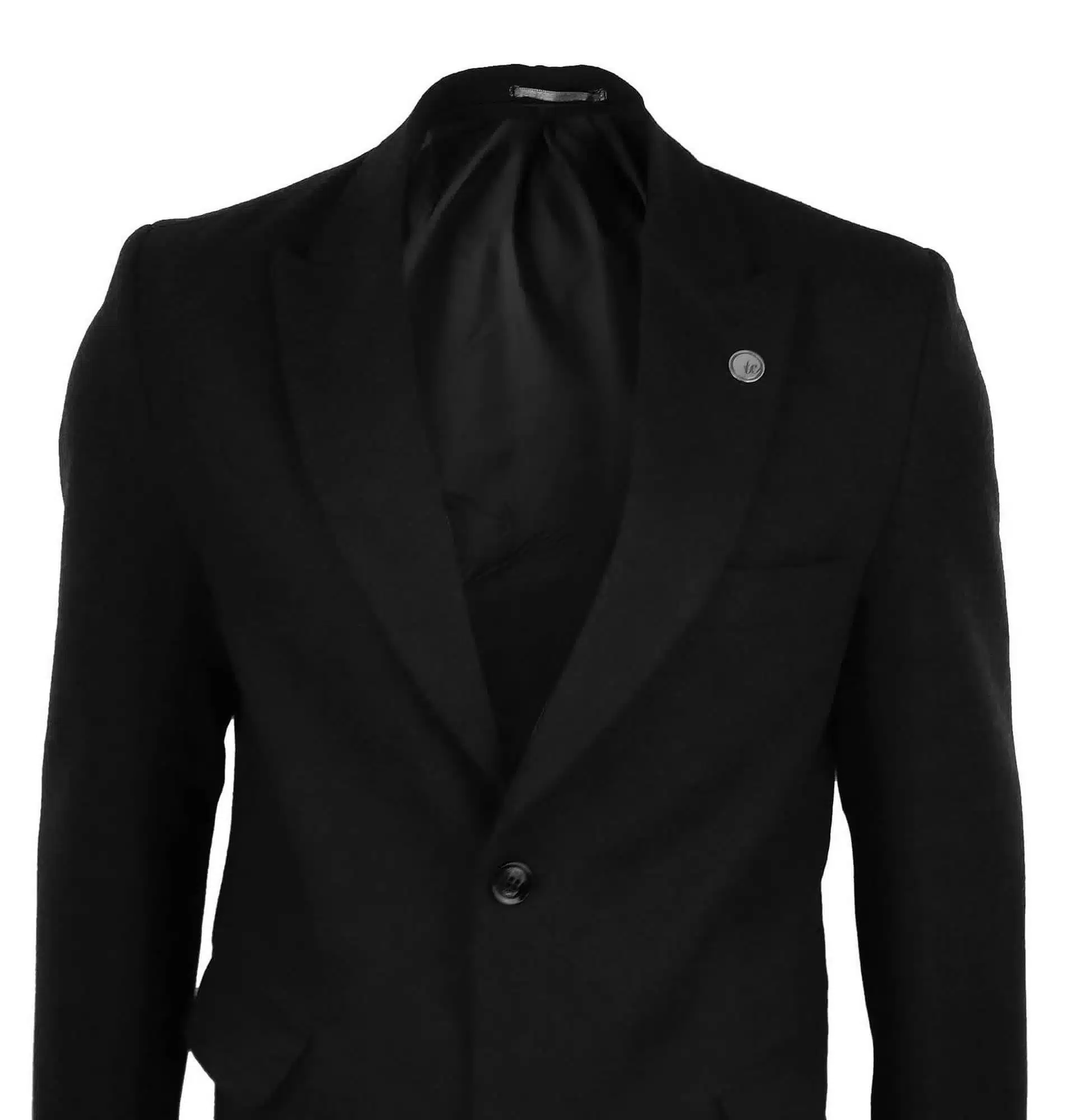 Mens Full Lenth Overcoat Mac Jacket Wool Feel Charcoal 1920s Blinders - Image 3