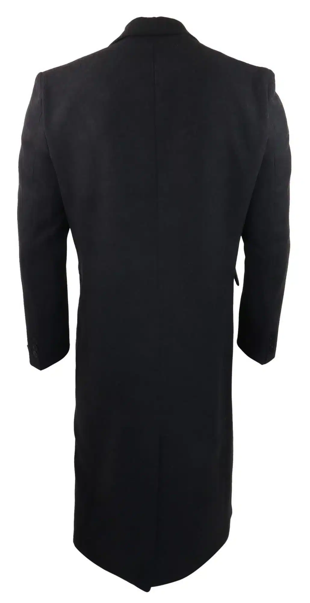 Mens Full Lenth Overcoat Mac Jacket Wool Feel Charcoal 1920s Blinders - Image 5