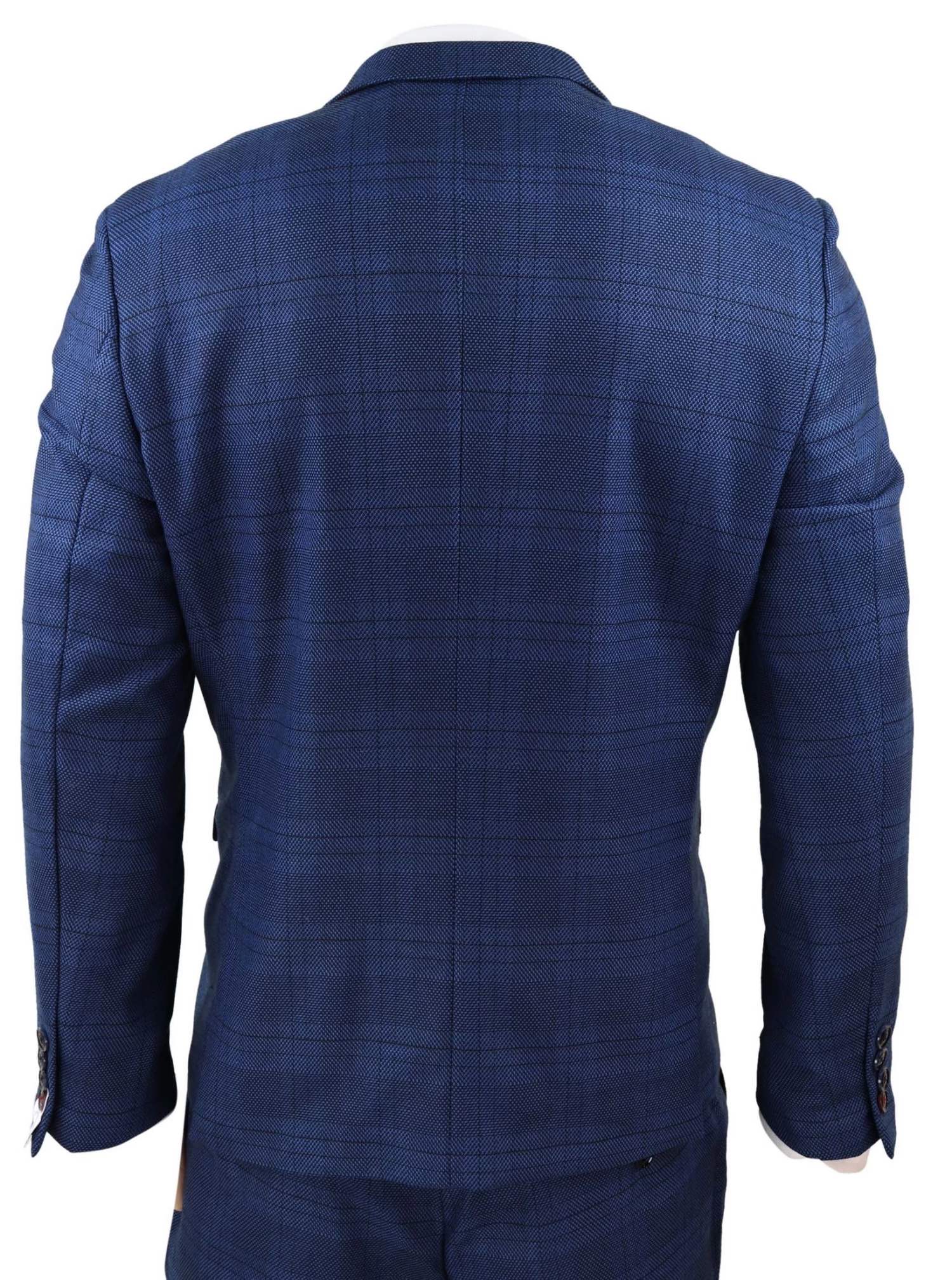 Marc Darcy Jerry β Blue 3 Piece Check Suit - Image 7