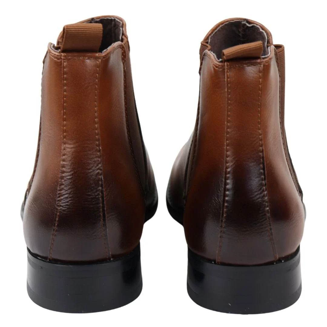 Men’s Chelsea Slip On Tan Ankle Boots - Image 5