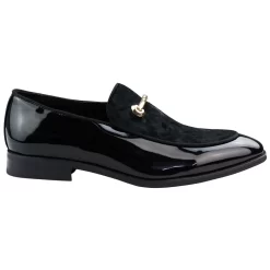 Men’s Moccasin Loafers Shoes Leather Black Lined Slip On Velvet Smart Formal Shoe