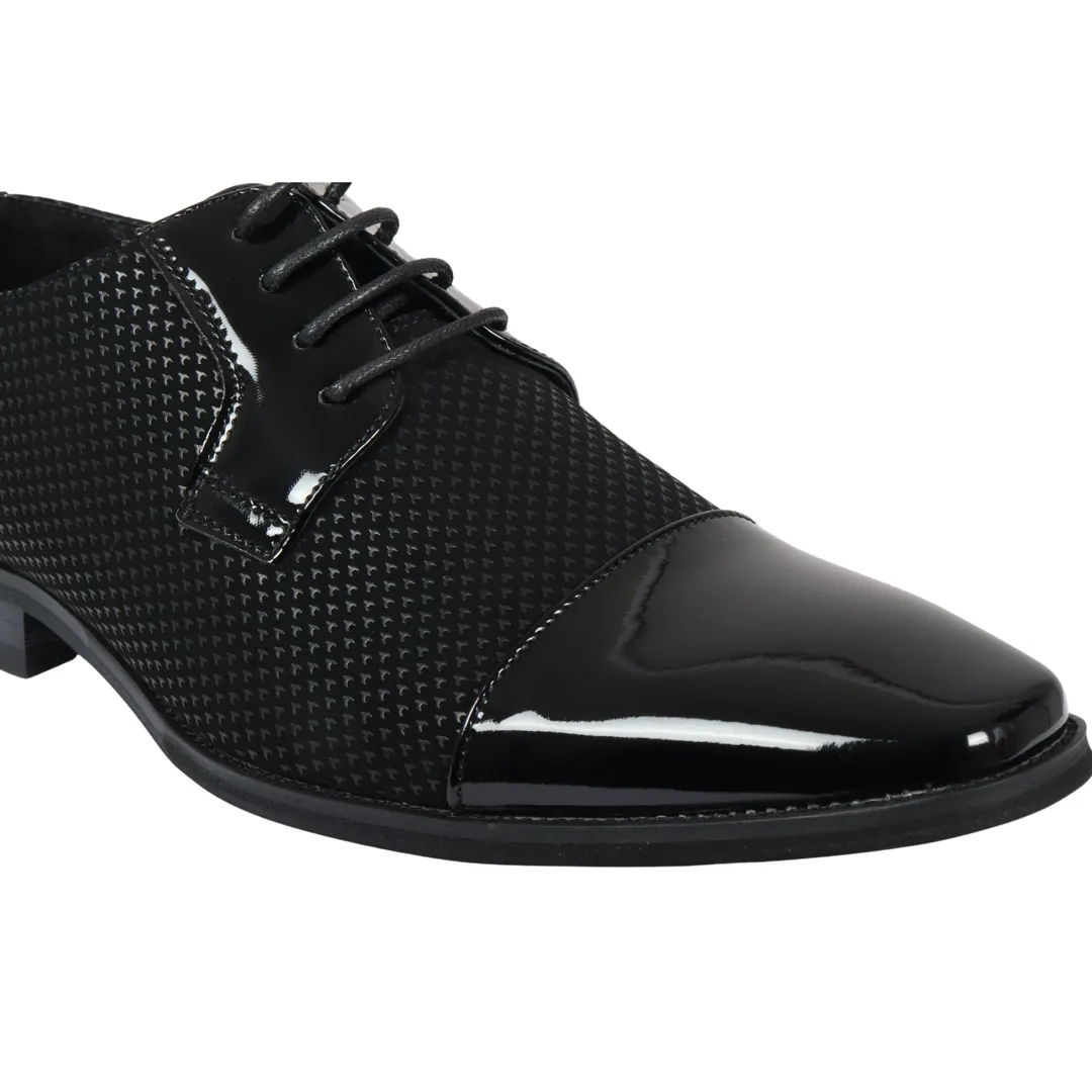 Men’s Black Lace Up Derby Shoes - Image 4