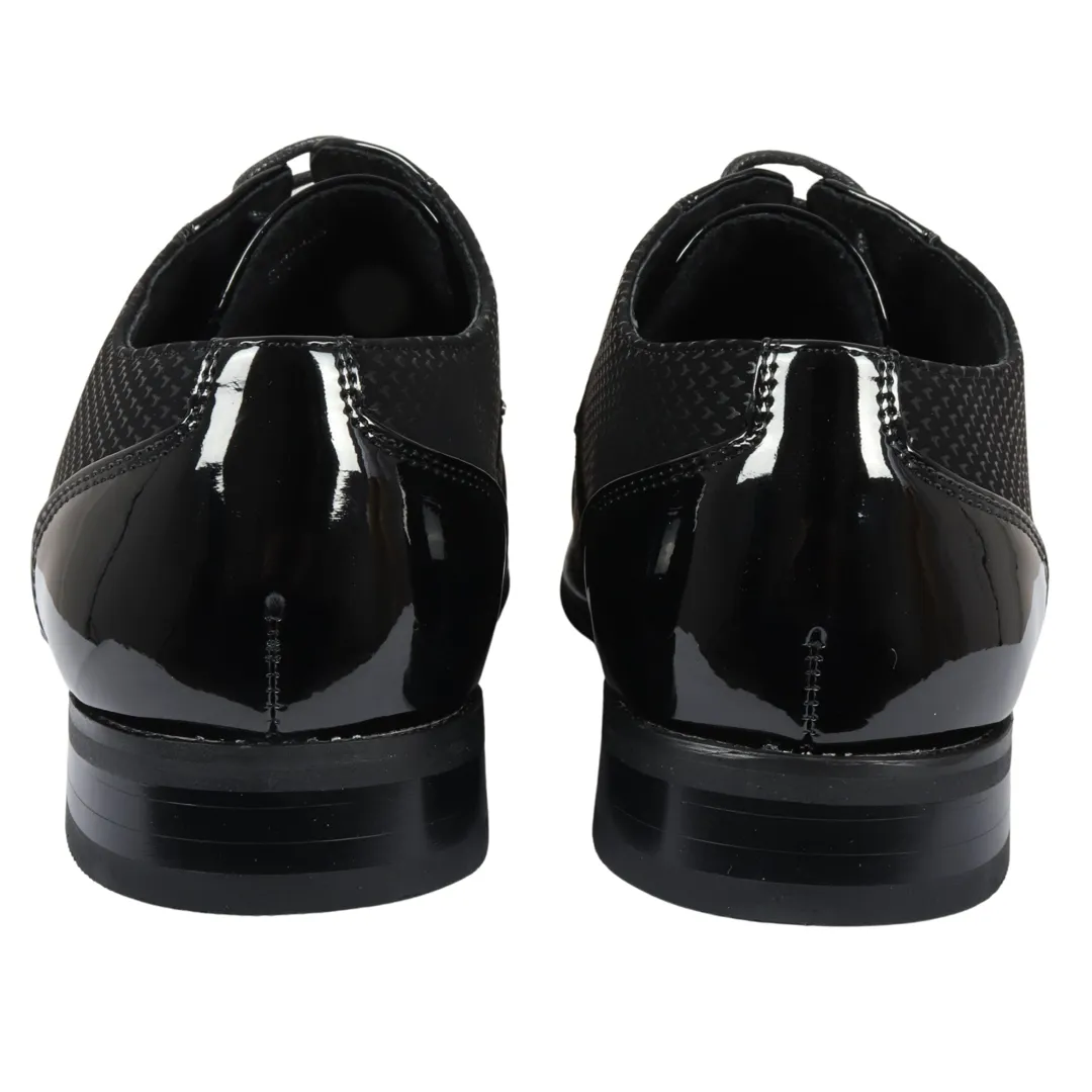 Men’s Black Lace Up Derby Shoes - Image 6