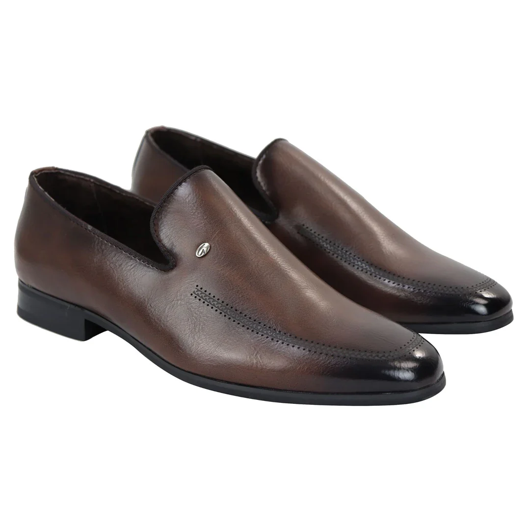 Men’s Slip On Brown Loafer Shoes - Image 2