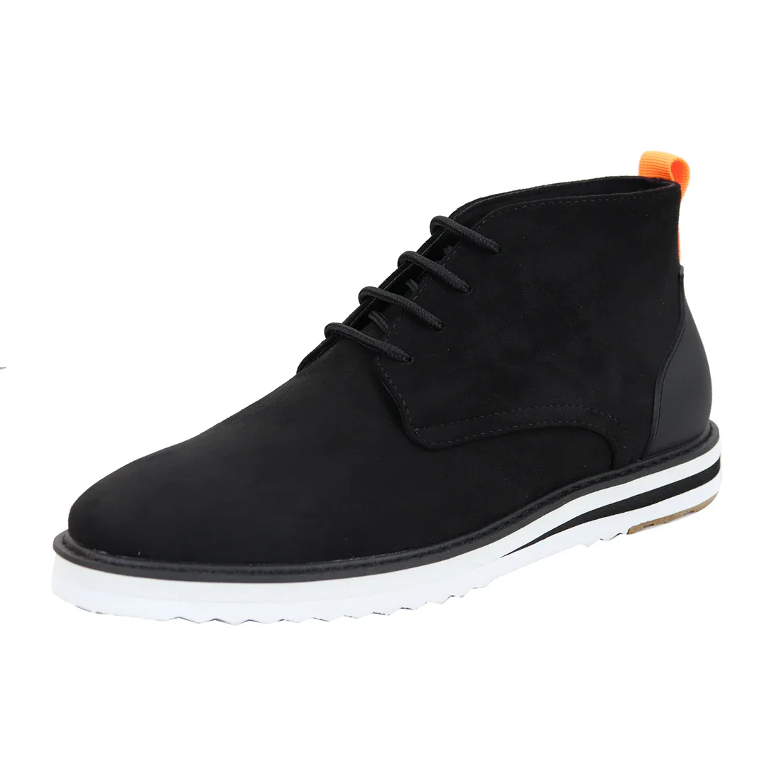 Men’s Lace Up Suede Desert Black Boots - Image 3