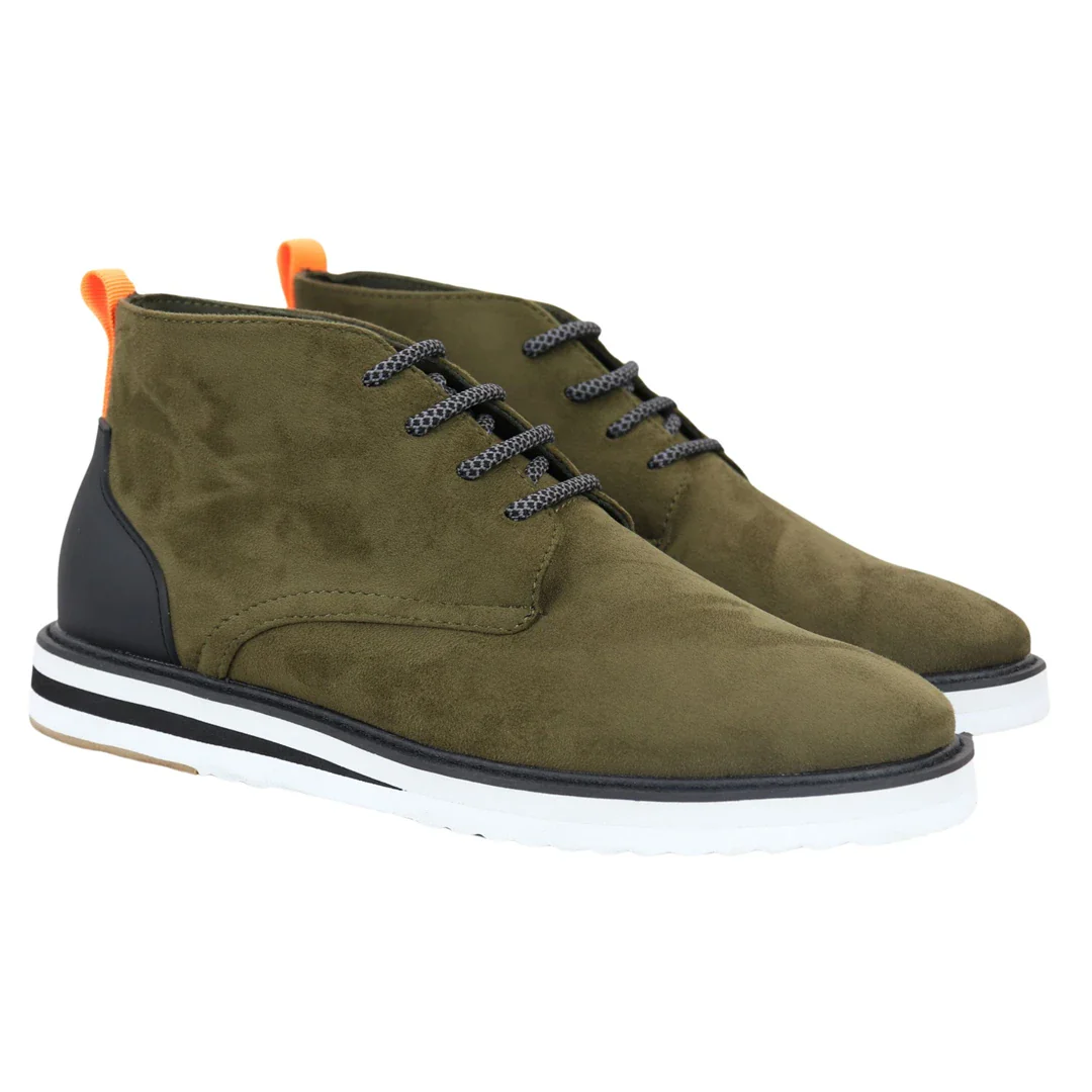 Men’s Lace Up Suede Desert Green Boots - Image 2