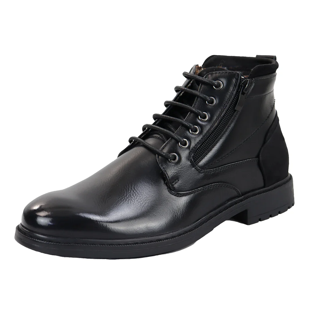 Men’s Lace Up Black Ankle Boots - Image 3