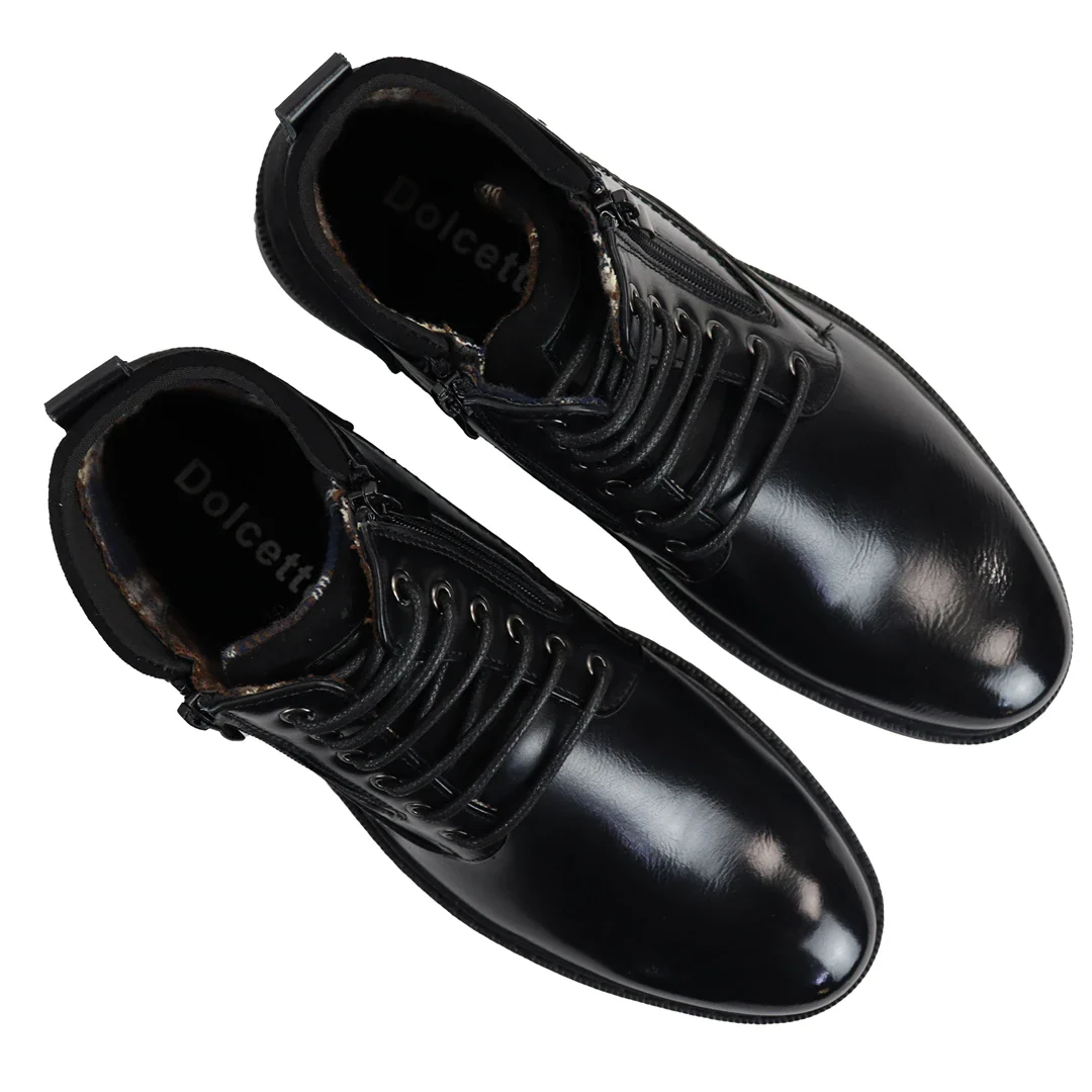 Men’s Lace Up Black Ankle Boots - Image 4