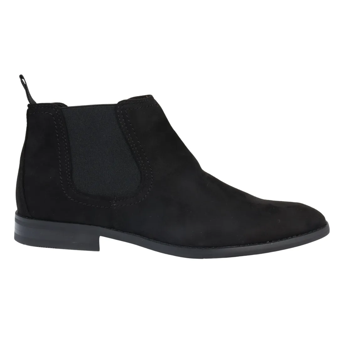 Men’s Slip On Black Suede Leather Lined Chelsea Boots