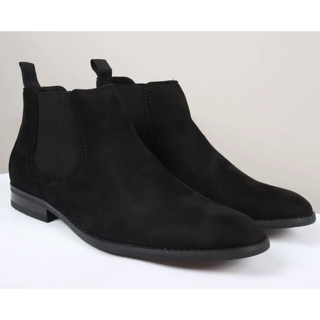 Men’s Slip On Black Suede Leather Lined Chelsea Boots - Image 2