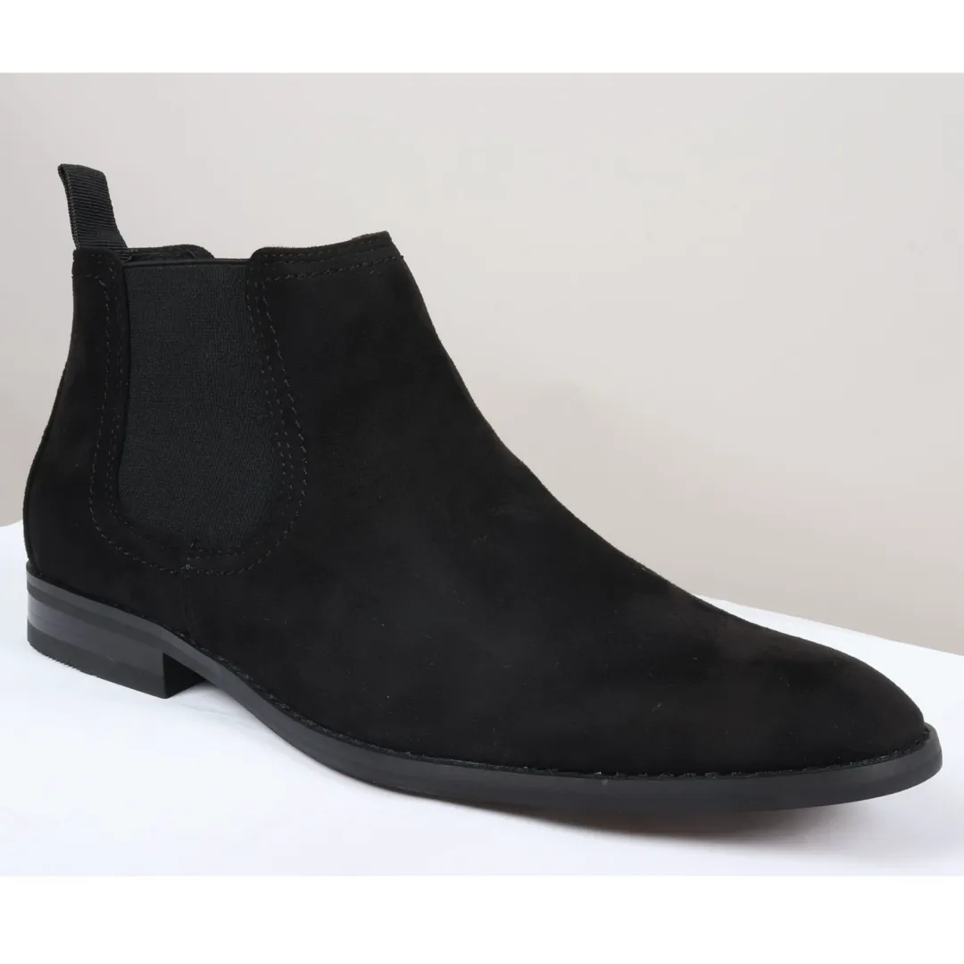 Men’s Slip On Black Suede Leather Lined Chelsea Boots - Image 3