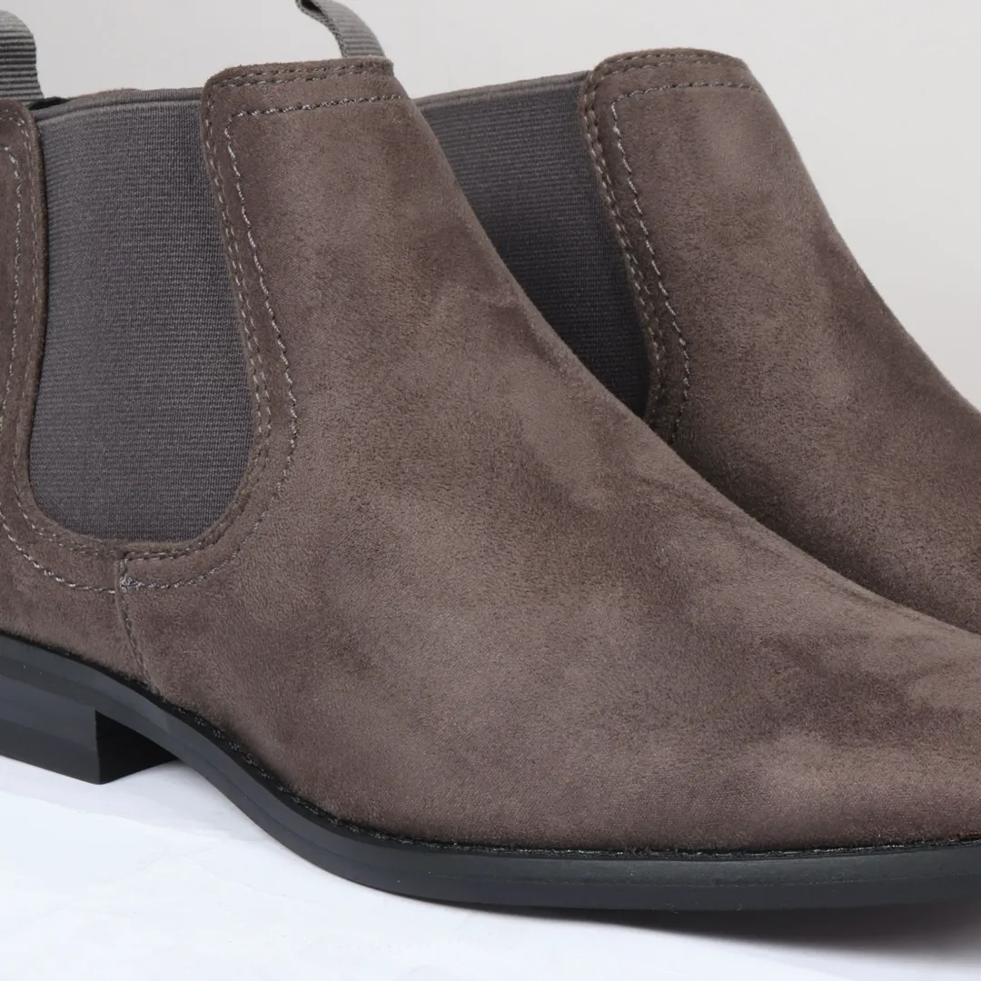 Men’s Slip On Grey Suede Leather Lined Chelsea Boots - Image 4
