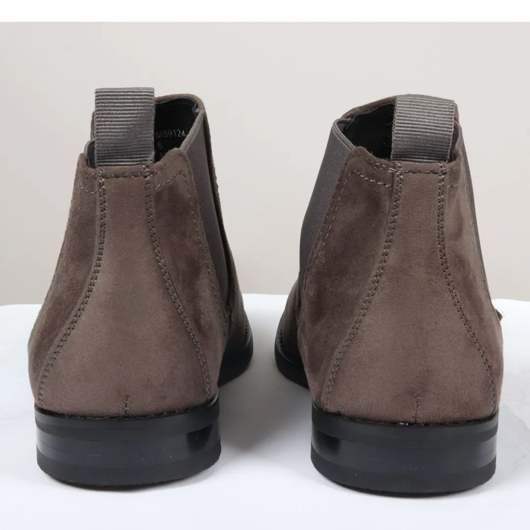 Men’s Slip On Grey Suede Leather Lined Chelsea Boots - Image 6