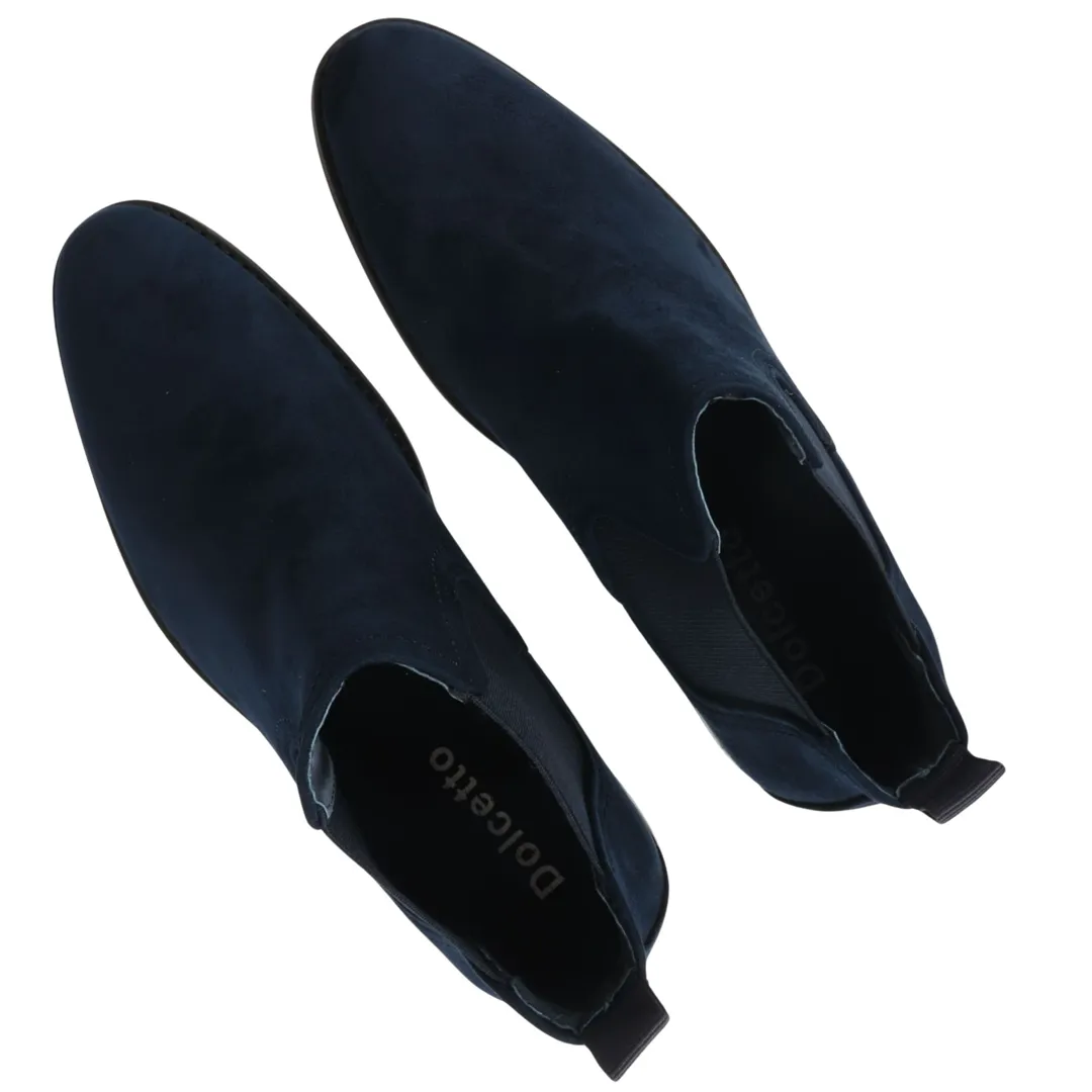 Men’s Slip On Navy Suede Leather Lined Chelsea Boots - Image 6