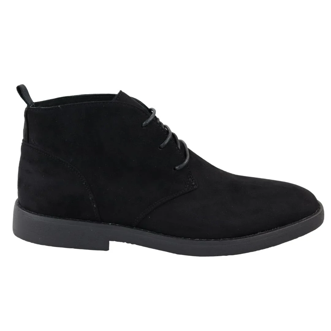 Mens’s Chukka Desert Lace Up Black Ankle Boots