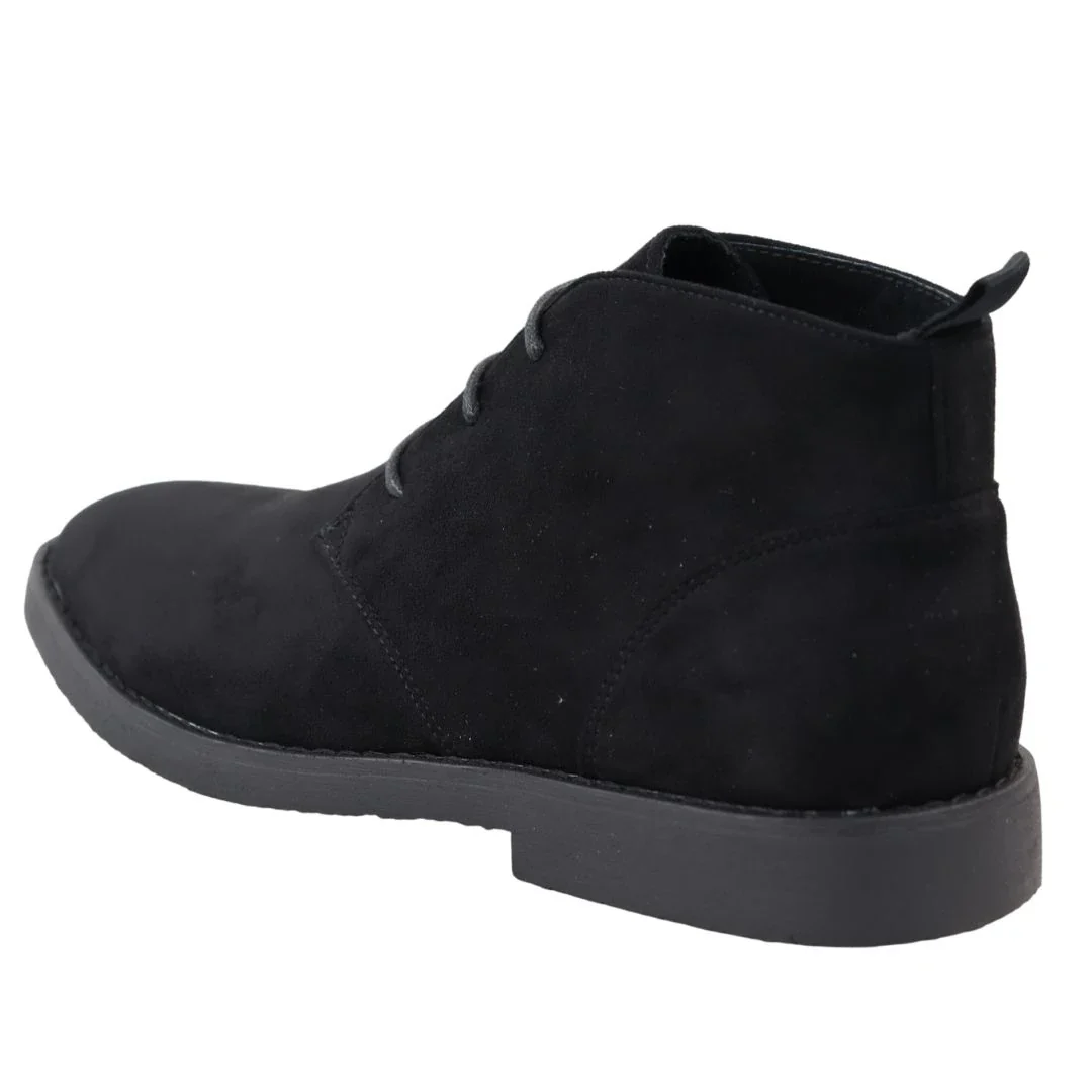 Mens’s Chukka Desert Lace Up Black Ankle Boots - Image 5