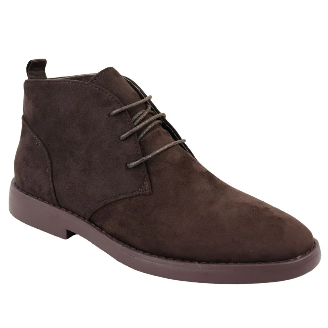 Mens’s Chukka Desert Lace Up Brown Ankle Boots - Image 2