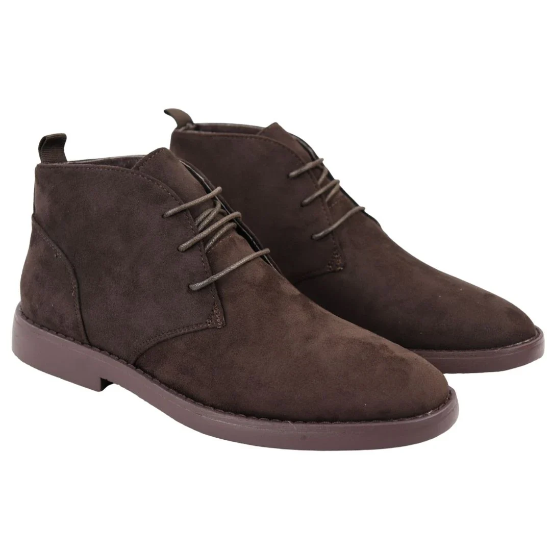 Mens’s Chukka Desert Lace Up Brown Ankle Boots - Image 3
