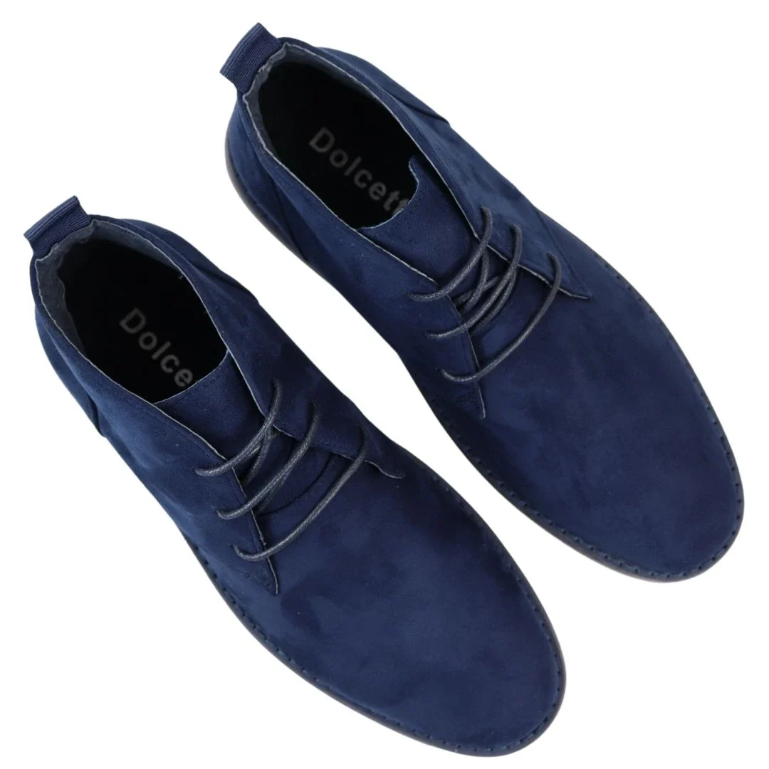 Mens’s Chukka Desert Lace Up Navy Ankle Boots - Image 4