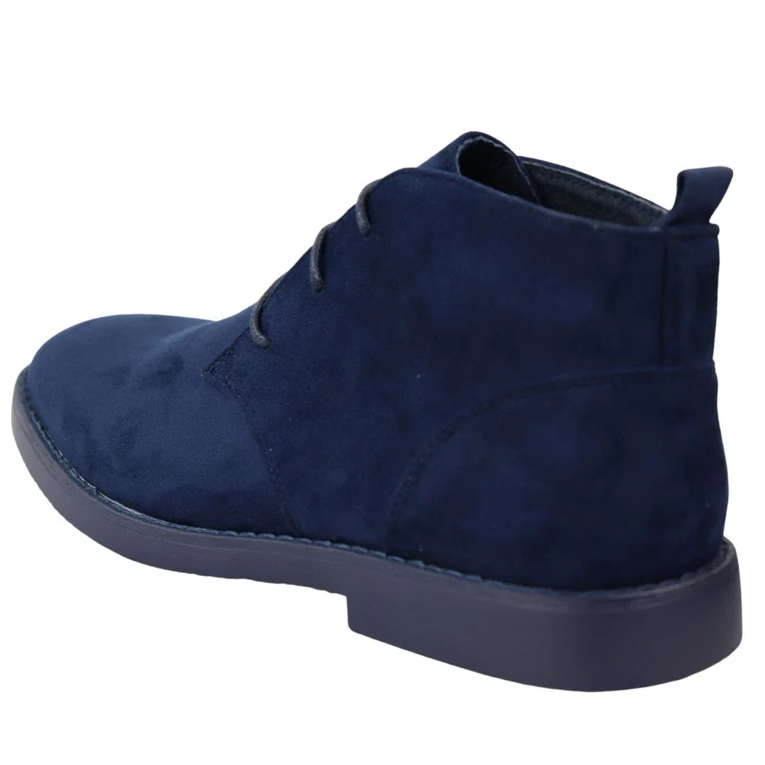 Mens’s Chukka Desert Lace Up Navy Ankle Boots - Image 5