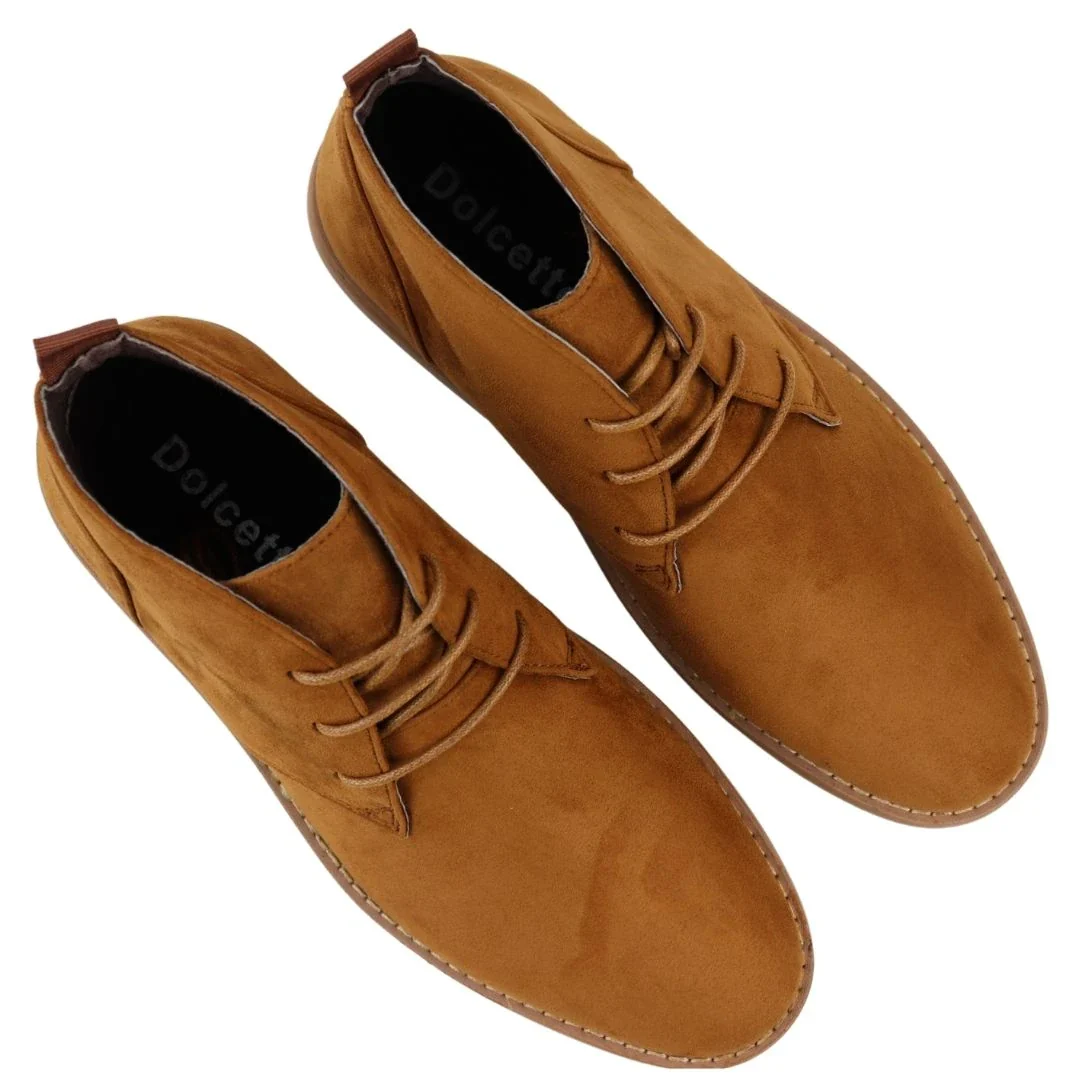 Mens’s Chukka Desert Lace Up Tan Ankle Boots - Image 4