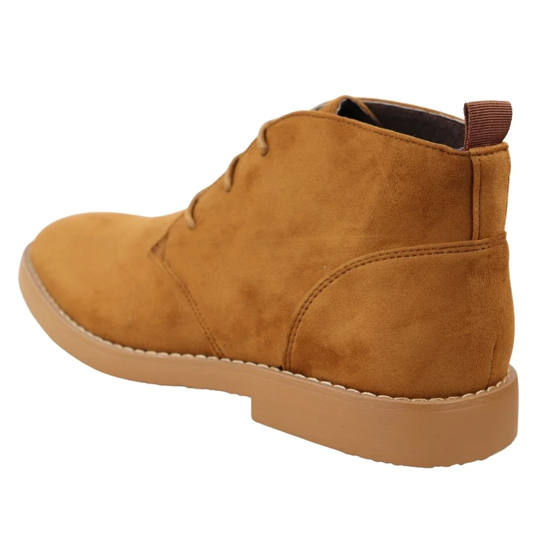 Mens’s Chukka Desert Lace Up Tan Ankle Boots - Image 5