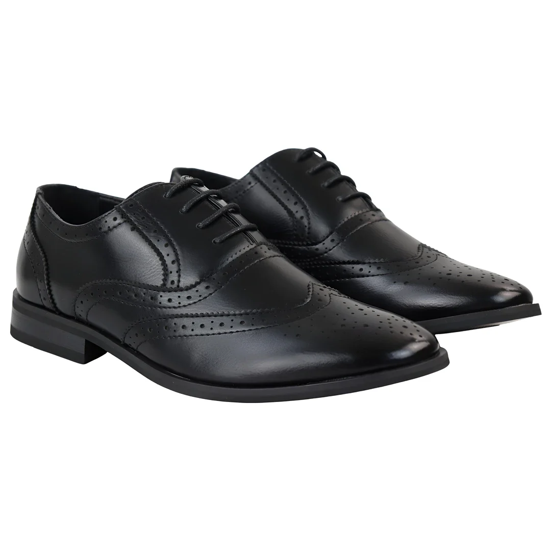 Men’s Black Brogues Shoes - Image 3