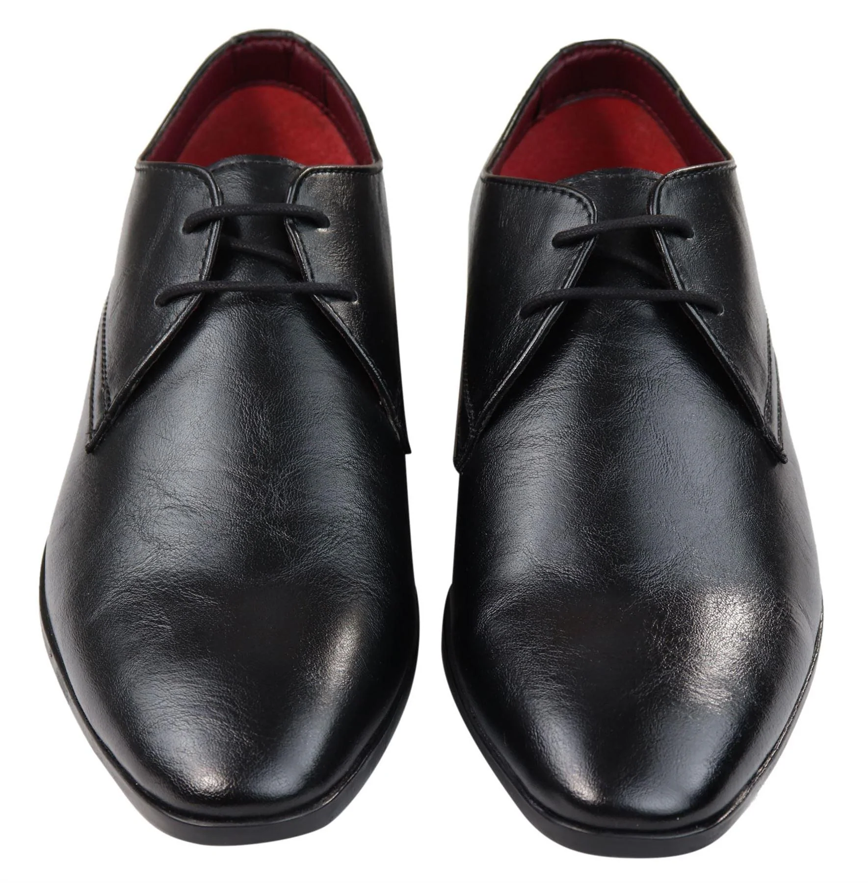 Mens Classic Black Laced Leather Shoes Smart Casual Formal Plain Simple - Image 4