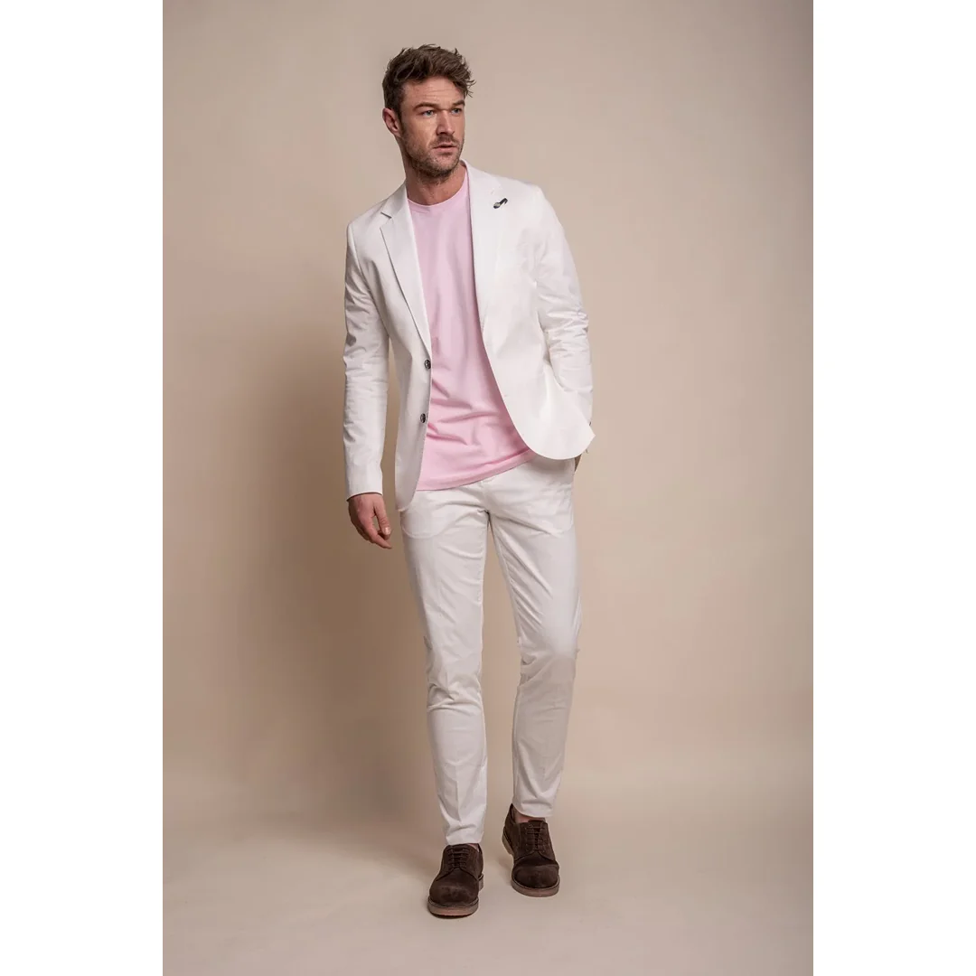 Mario – Men’s Smart Summer Cream Blazer - Image 2