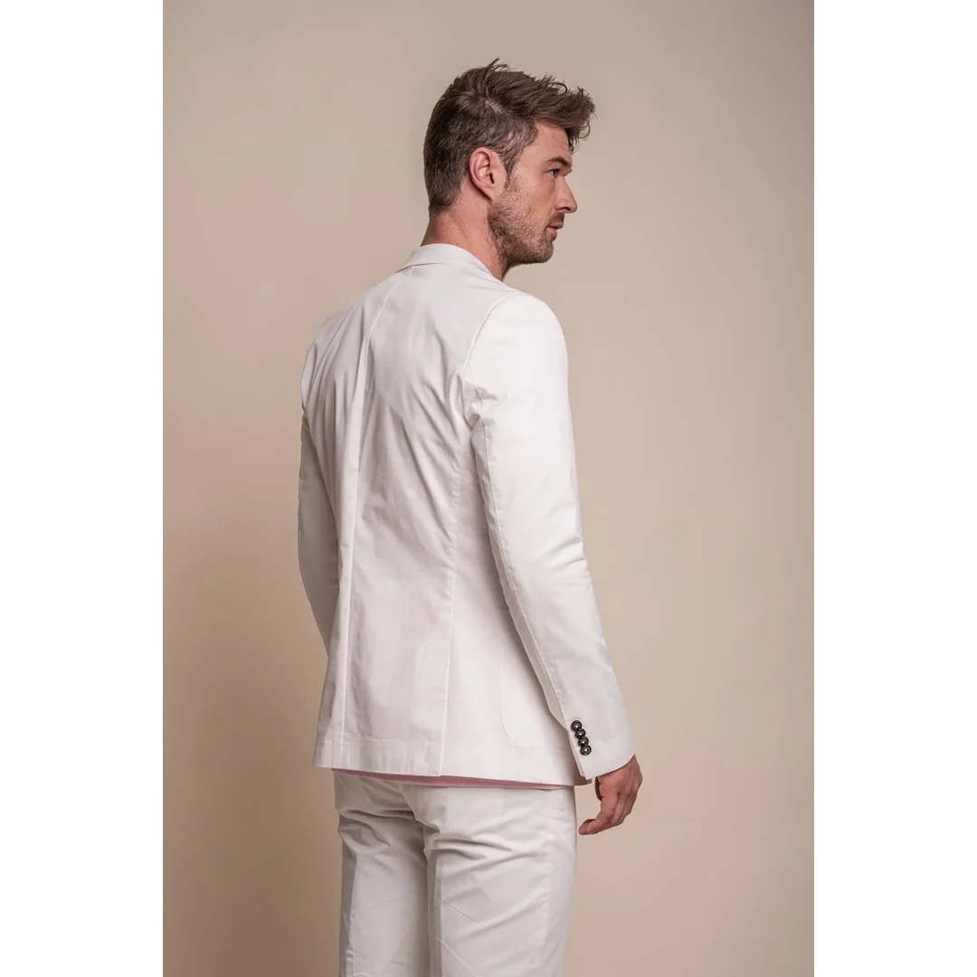 Mario – Men’s Smart Summer Cream Blazer - Image 3