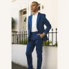 Mario – Men’s 2 Piece Summer Suit Blue Office Wedding Classic Italian