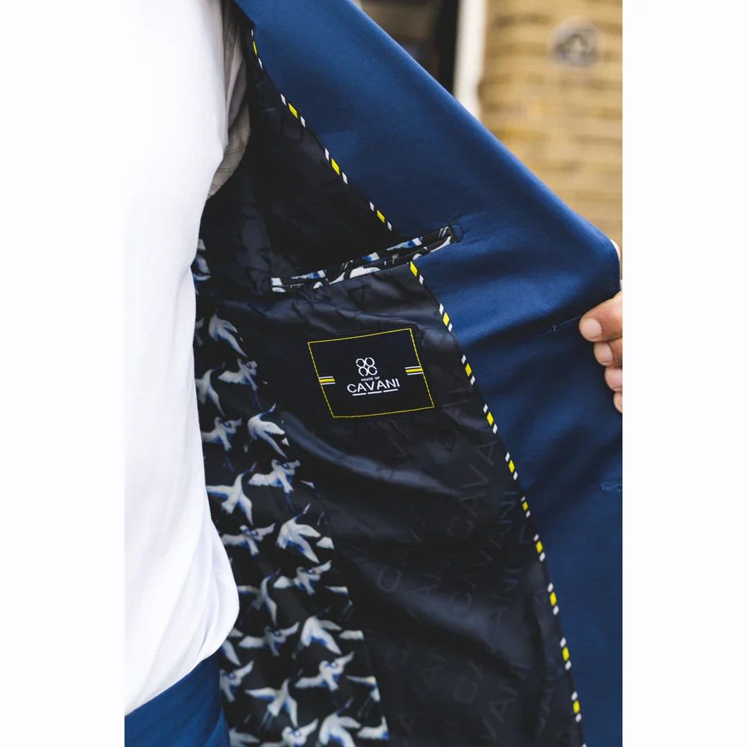 Mario – Men’s 2 Piece Summer Suit Blue Office Wedding Classic Italian - Image 5