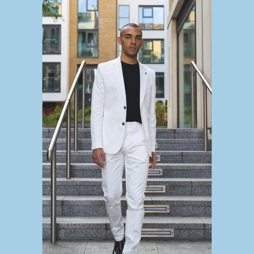 Mario – Men’s 2 Piece Summer Suit Cream Office Wedding Classic Italian - Image 3