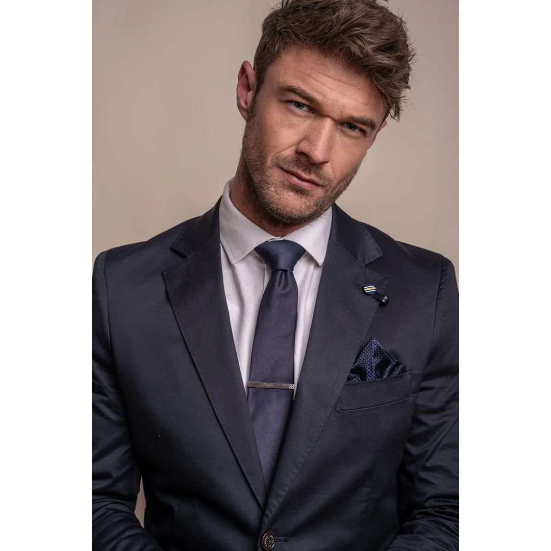 Mario – Men’s Classic Summer Navy 2 Piece Suit - Image 4