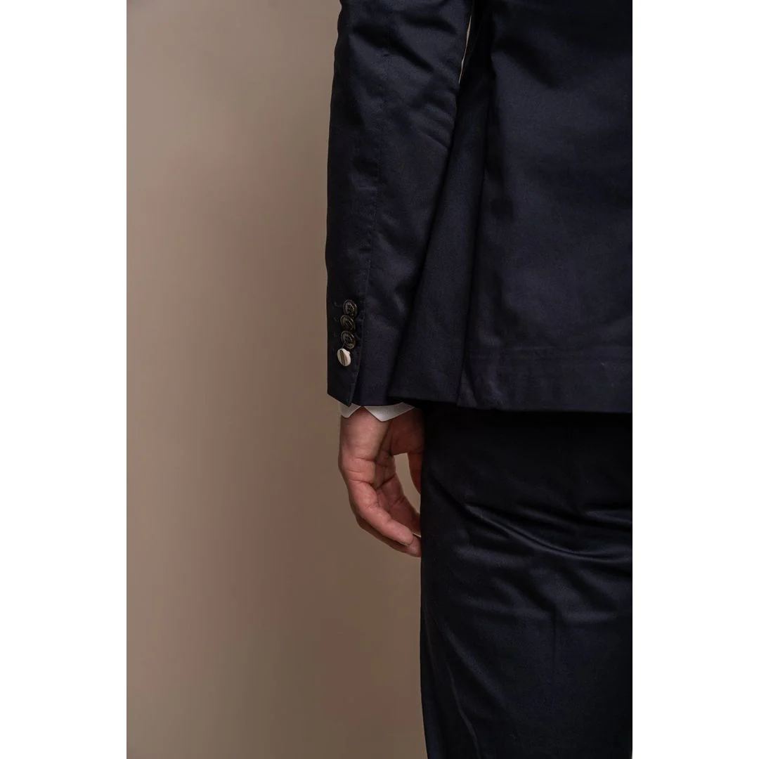 Mario – Men’s Classic Summer Navy 2 Piece Suit - Image 5