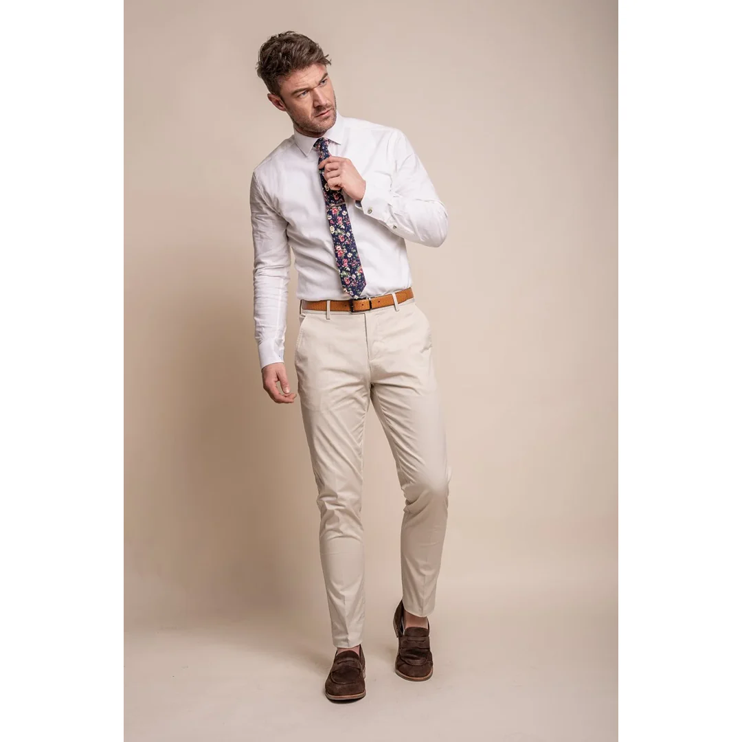 Mario – Men’s Summer Beige Trousers - Image 2