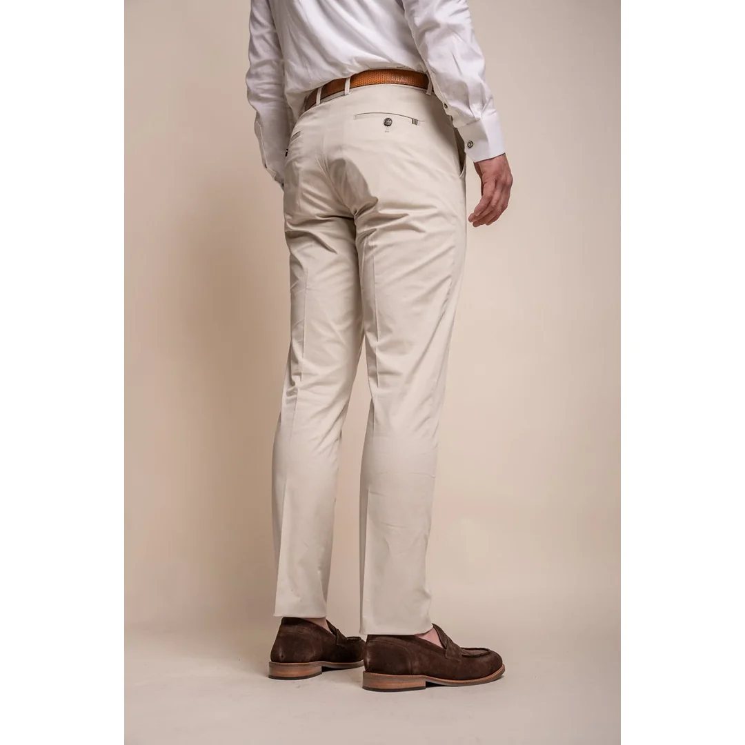 Mario – Men’s Summer Beige Trousers - Image 3