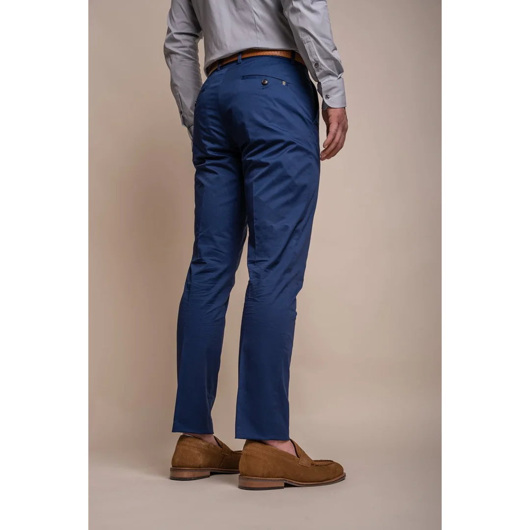 Mario – Men’s Summer Blue Smart Trousers - Image 4