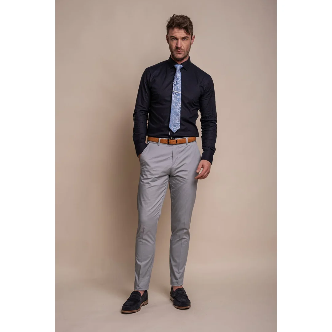 Mario – Men’s Summer Light Blue Trousers - Image 2